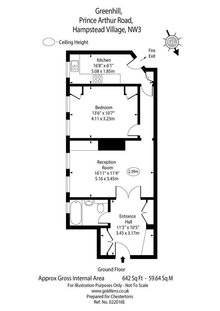 1 bedroom flat to rent - floorplan