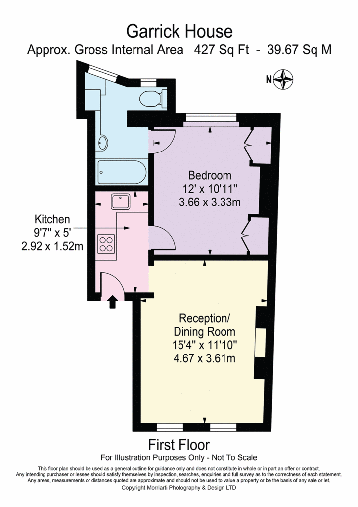 1 bedroom flat to rent - floorplan