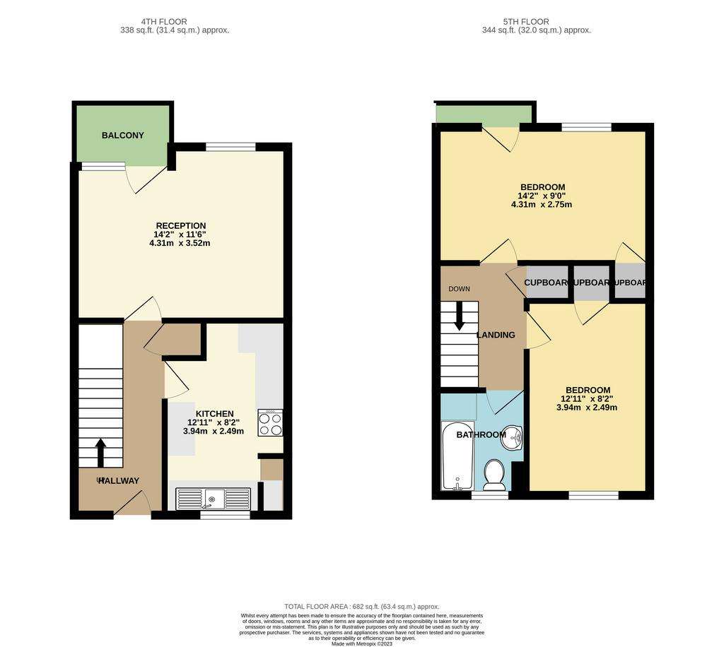 2 bedroom maisonette for sale - floorplan