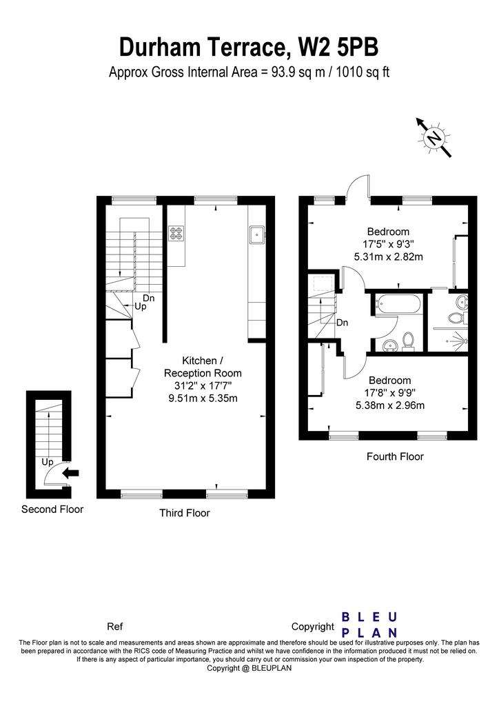 2 bedroom flat to rent - floorplan