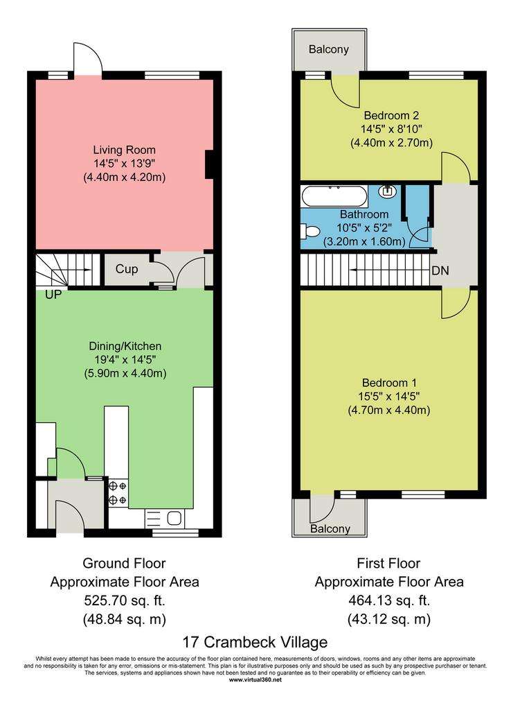 2 bedroom terraced house for sale - floorplan