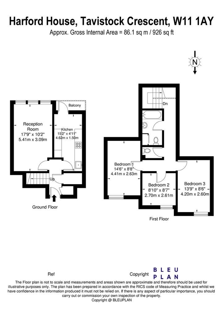 3 bedroom flat to rent - floorplan