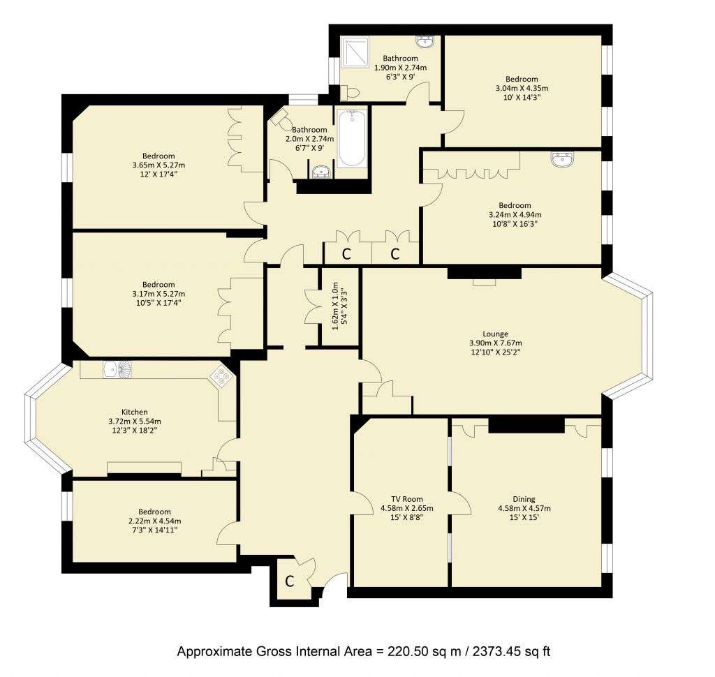 5+ bedroom flat for sale - floorplan