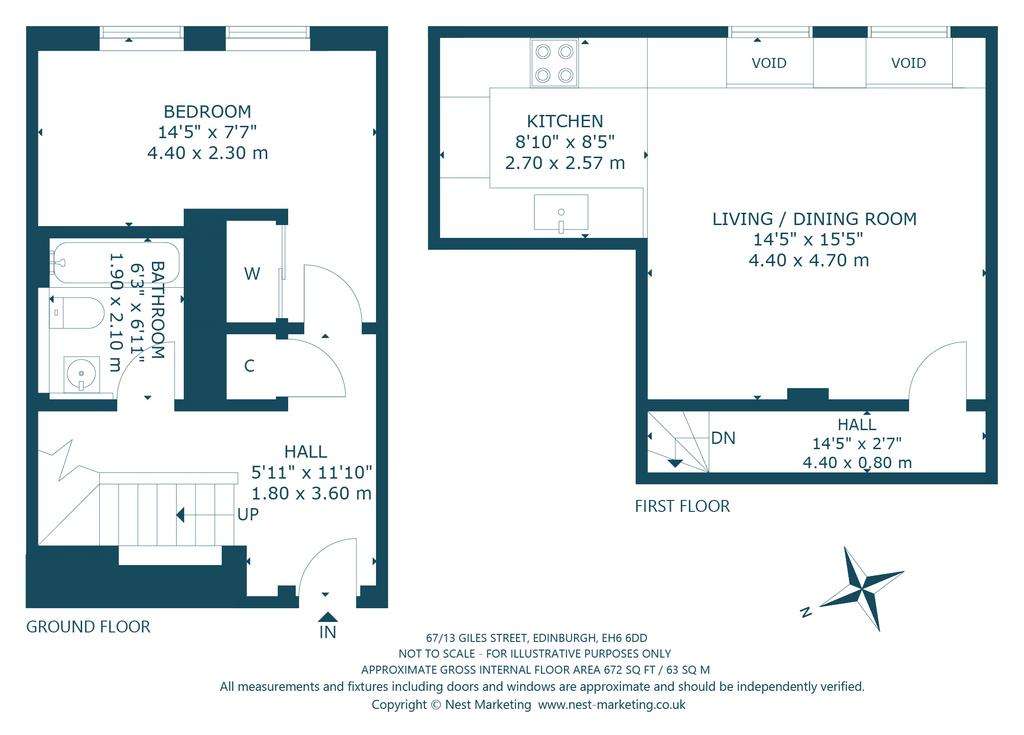 1 bedroom duplex apartment for sale - floorplan