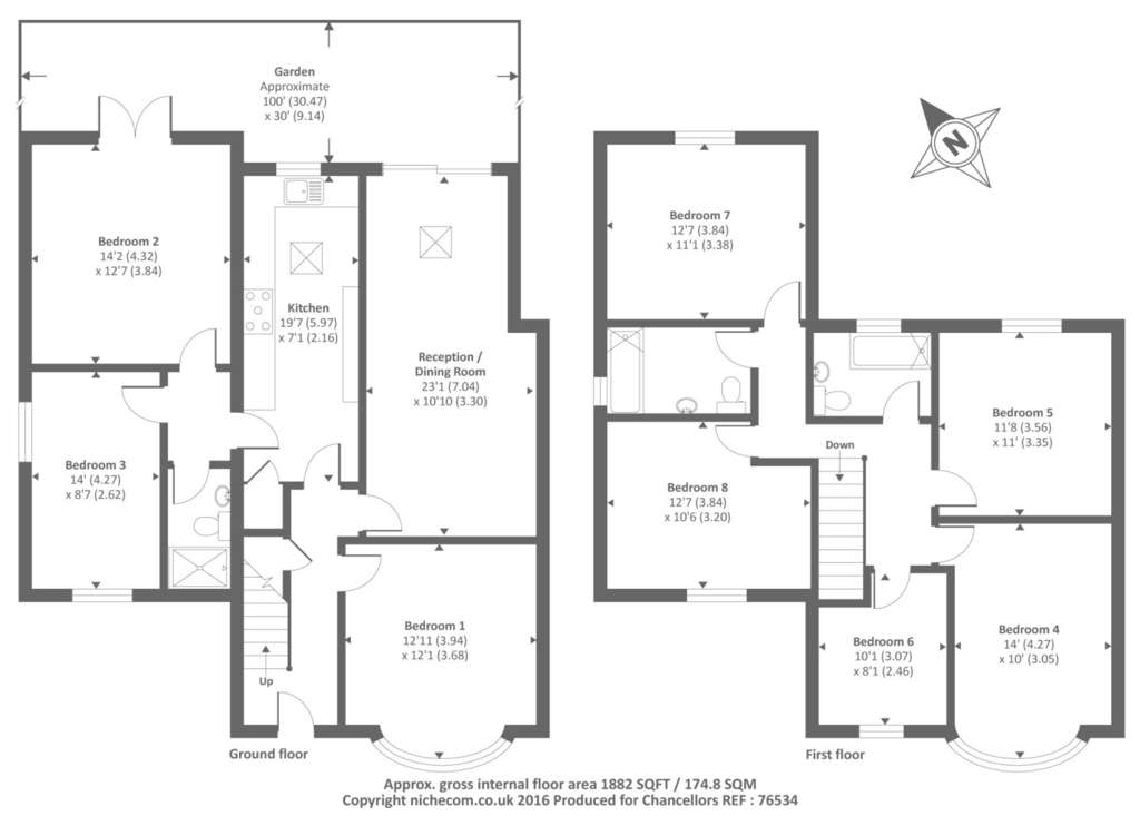 8 bedroom semi-detached house to rent - floorplan