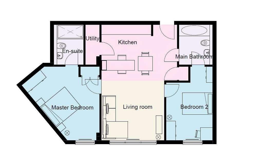 2 bedroom flat to rent - floorplan