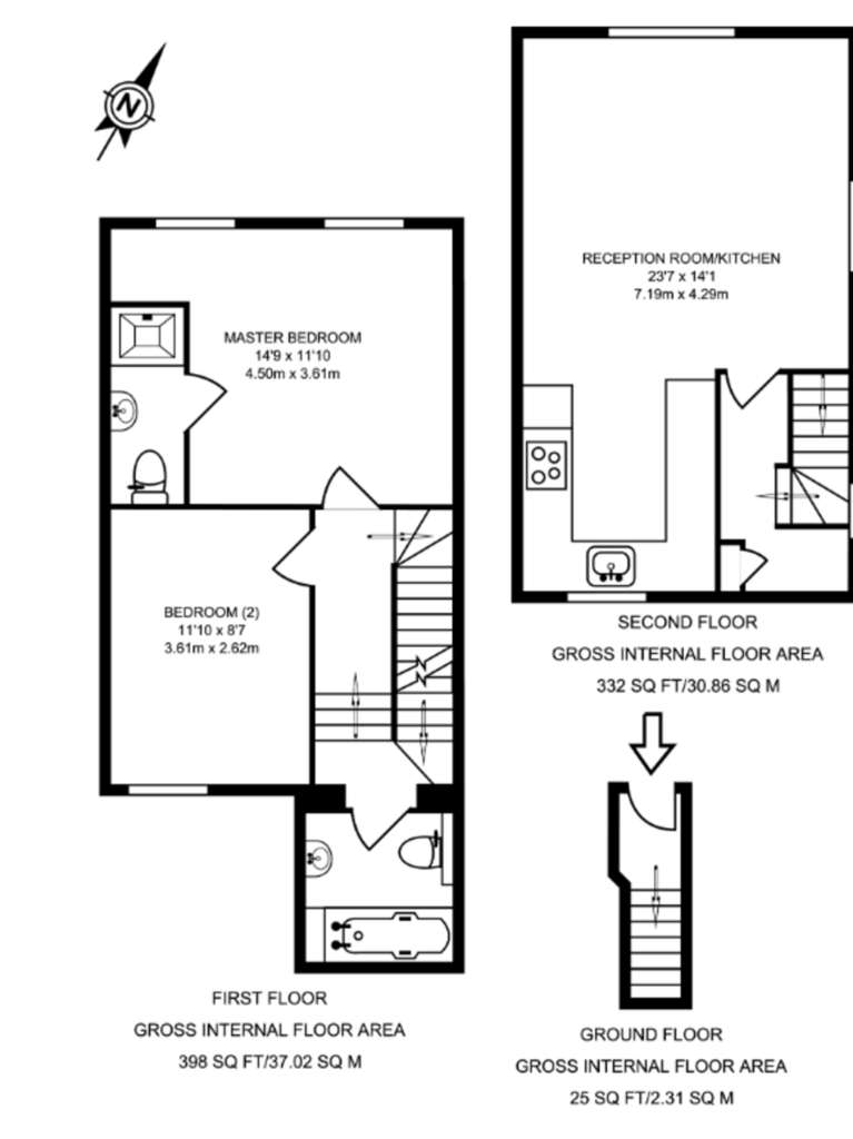 2 bedroom flat to rent - floorplan