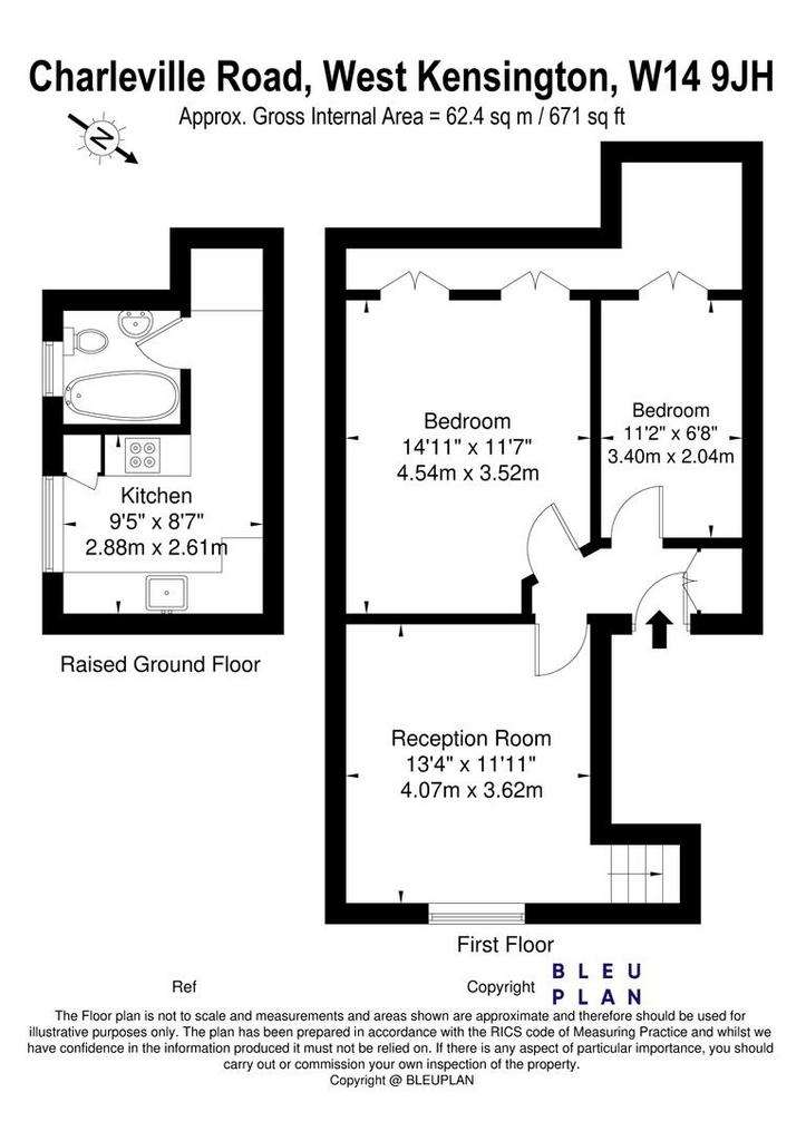 2 bedroom flat to rent - floorplan