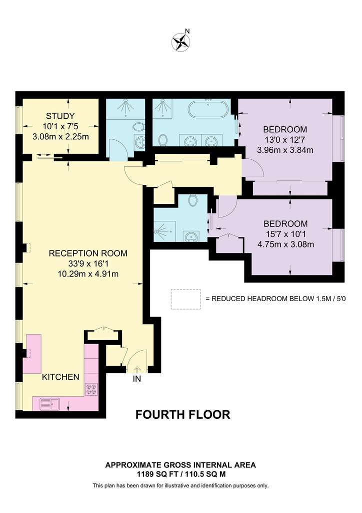 3 bedroom flat to rent - floorplan