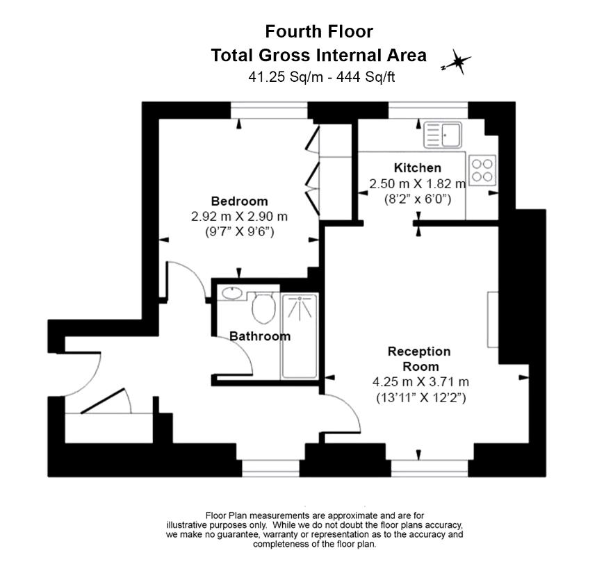 1 bedroom flat for sale - floorplan