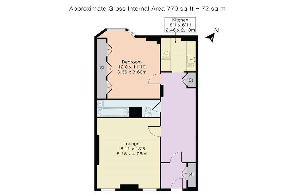 1 bedroom flat to rent - floorplan