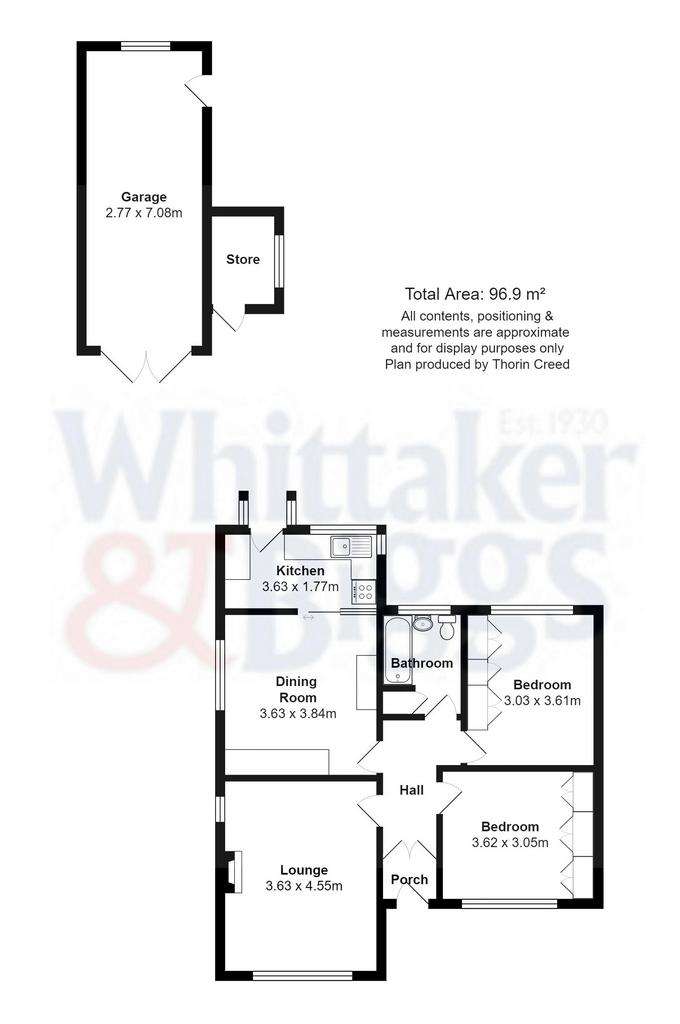 2 bedroom detached bungalow for sale - floorplan