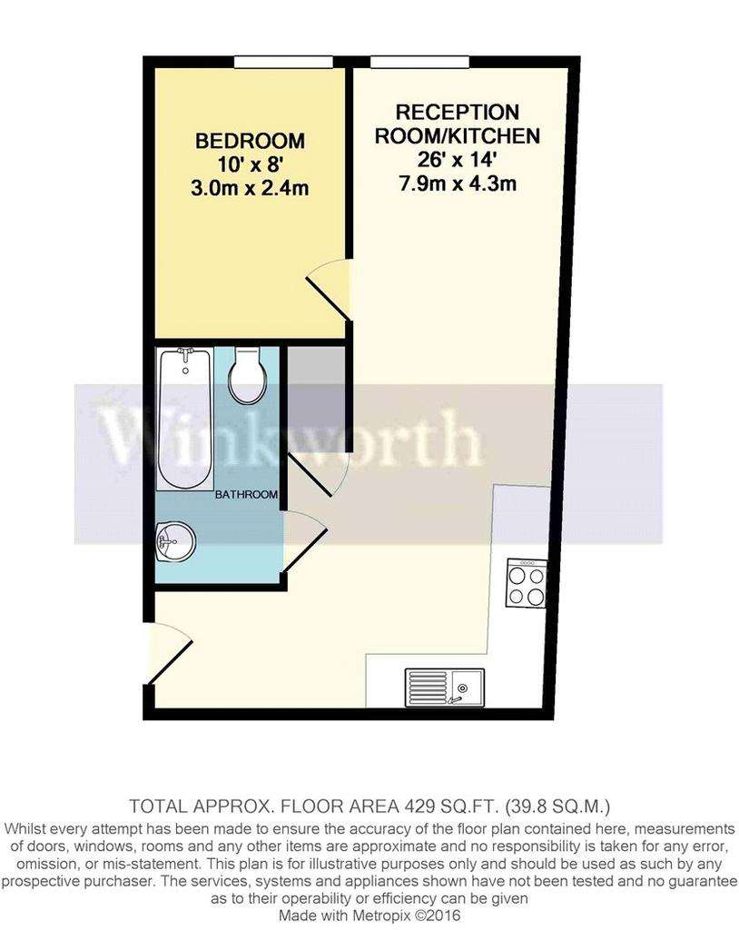 1 bedroom flat to rent - floorplan