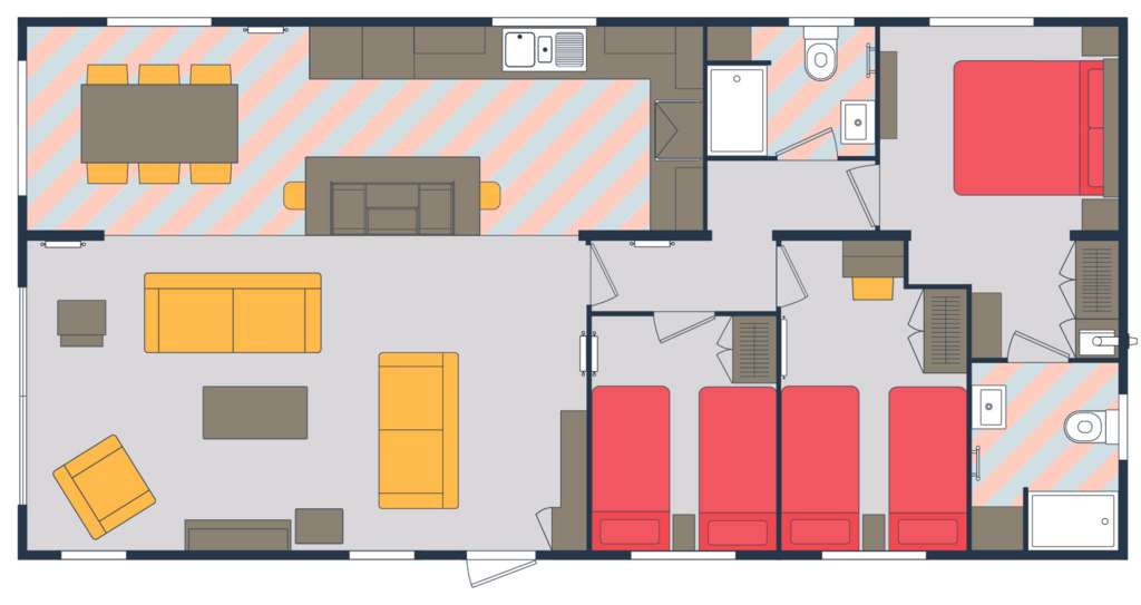 3 bedroom holiday lodge for sale - floorplan