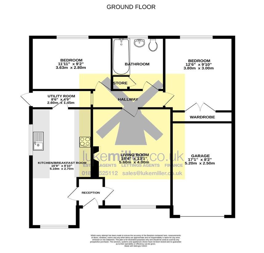 2 bedroom bungalow for sale - floorplan