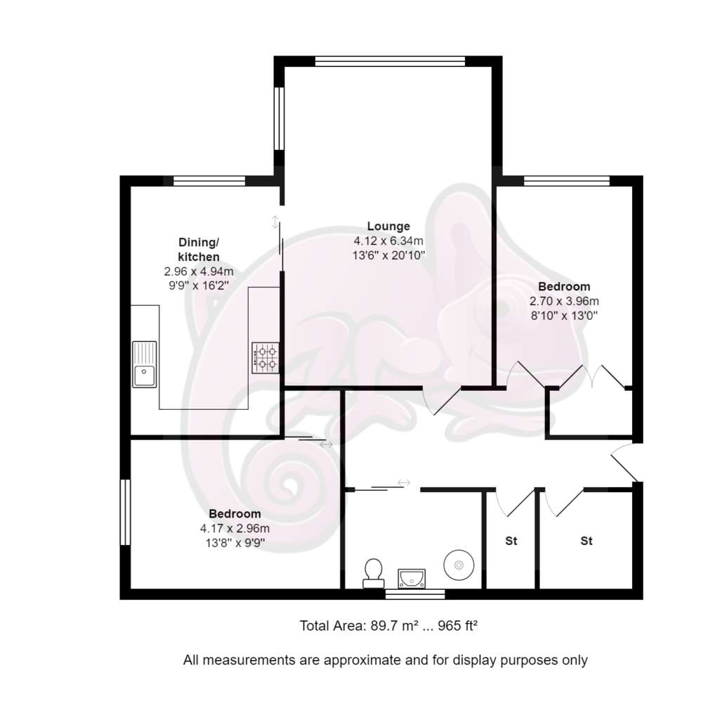 2 bedroom ground floor flat to rent - floorplan