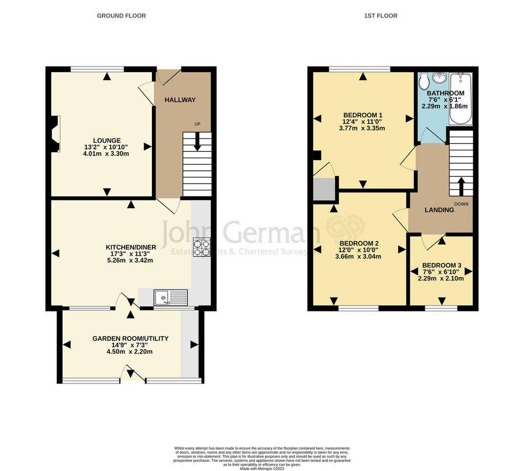 3 bedroom end of terrace house for sale - floorplan