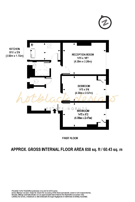 2 bedroom flat for sale - floorplan