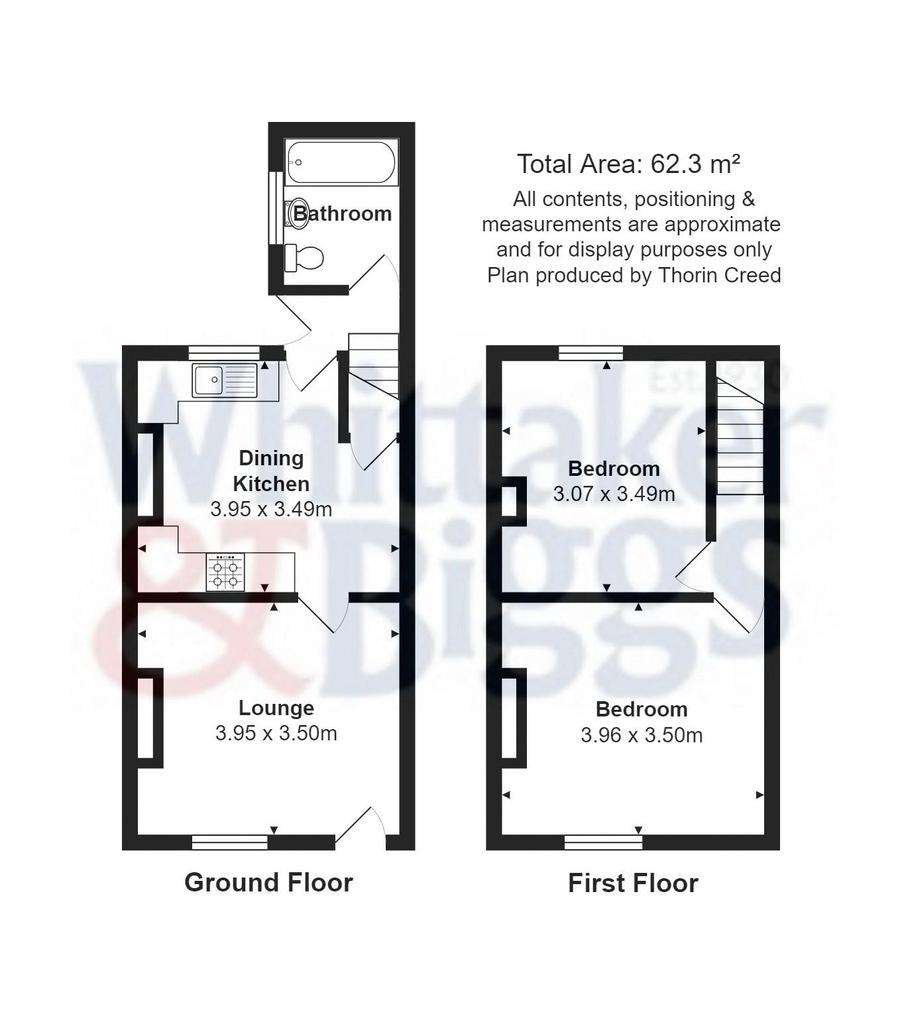 2 bedroom terraced house for sale - floorplan