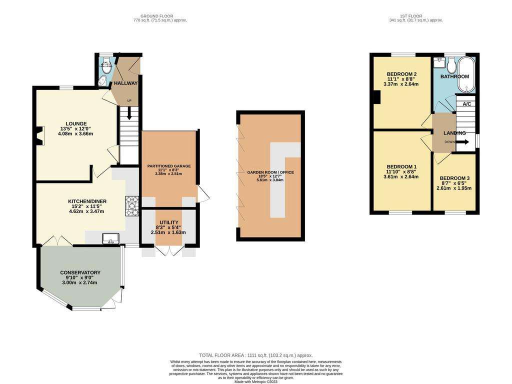 3 bedroom semi-detached house for sale - floorplan