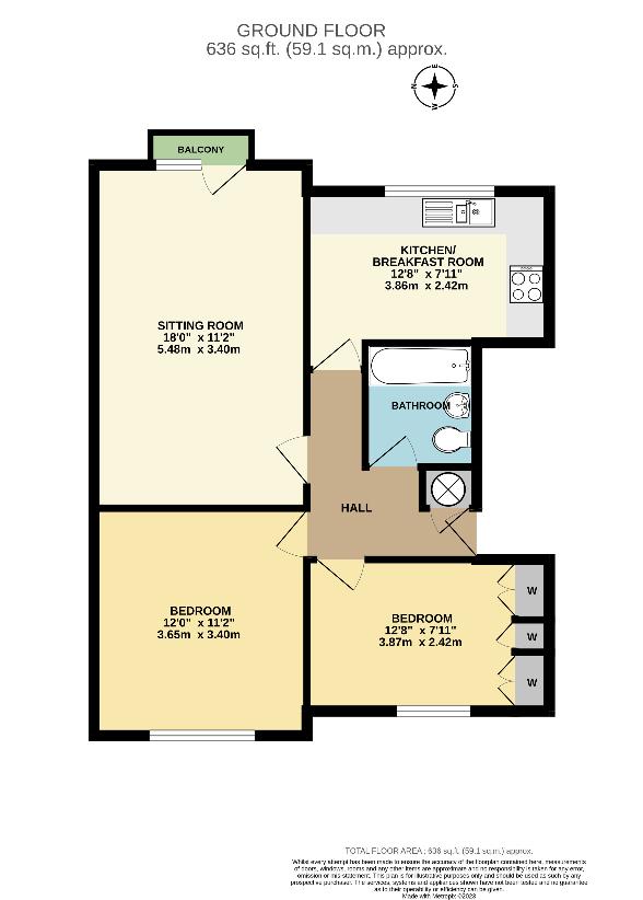 2 bedroom flat for sale - floorplan