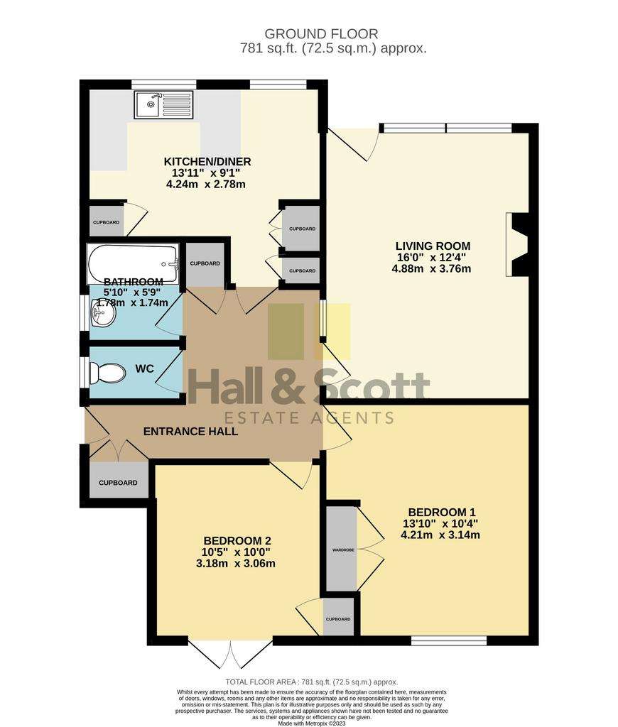 2 bedroom ground floor flat for sale - floorplan