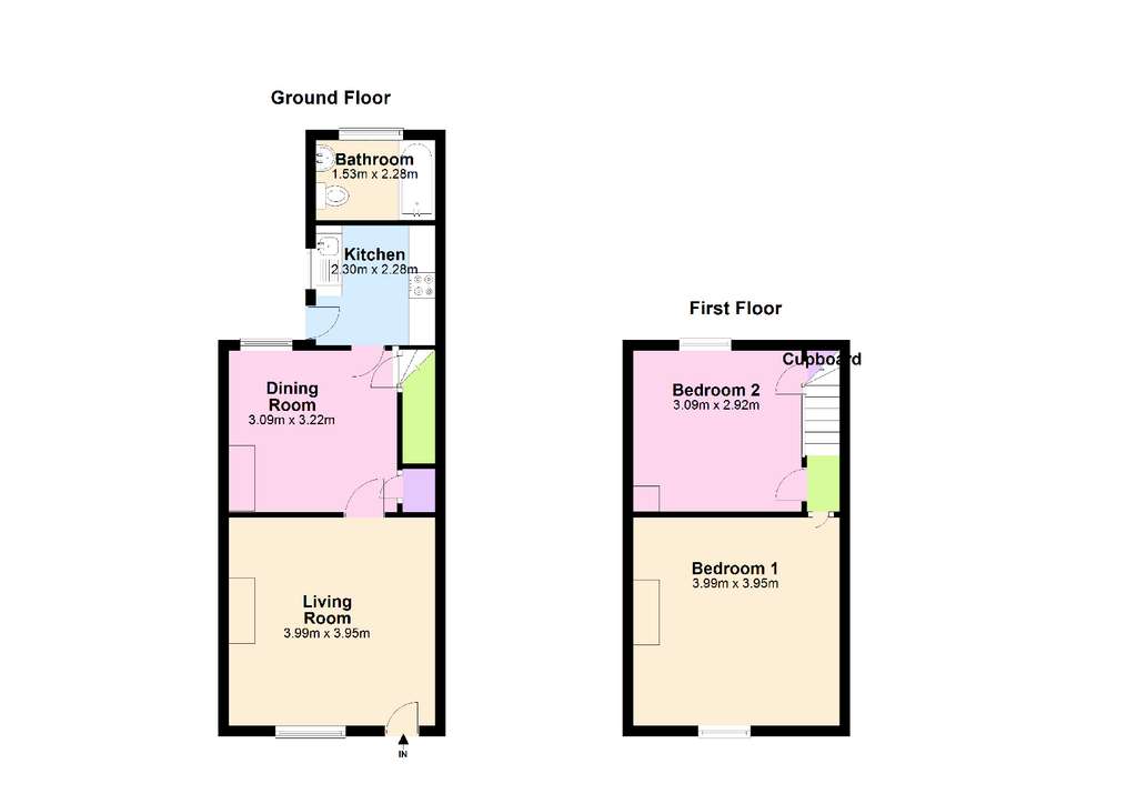 2 bedroom terraced house for sale - floorplan