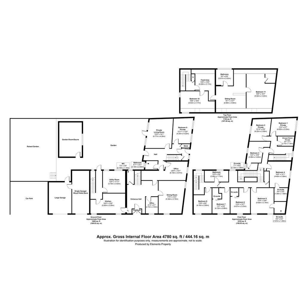11 bedroom town house for sale - floorplan