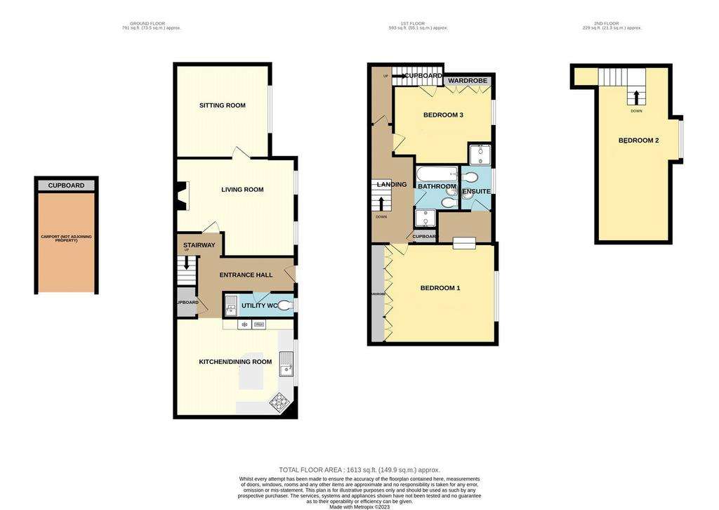 3 bedroom terraced house for sale - floorplan