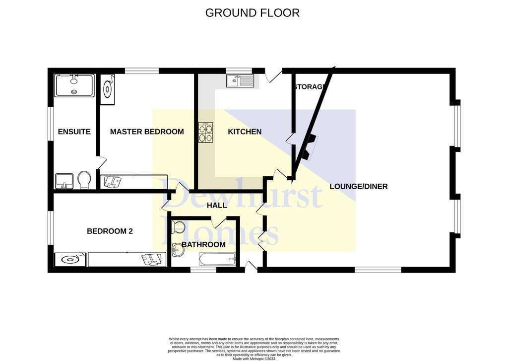 2 bedroom park home for sale - floorplan