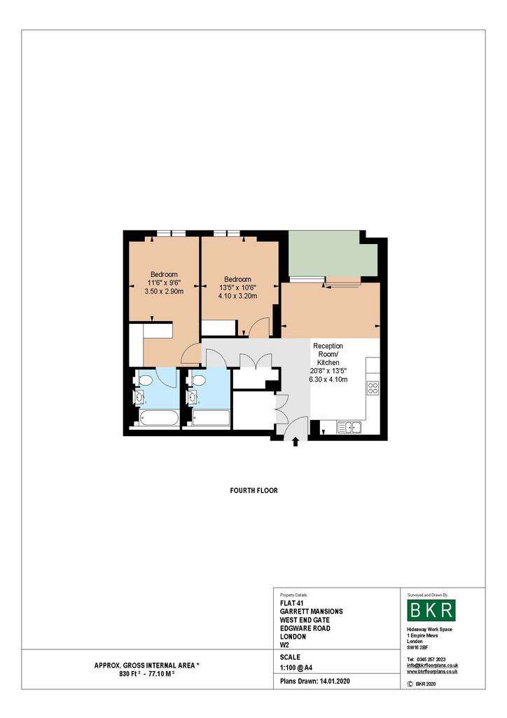 2 bedroom flat to rent - floorplan