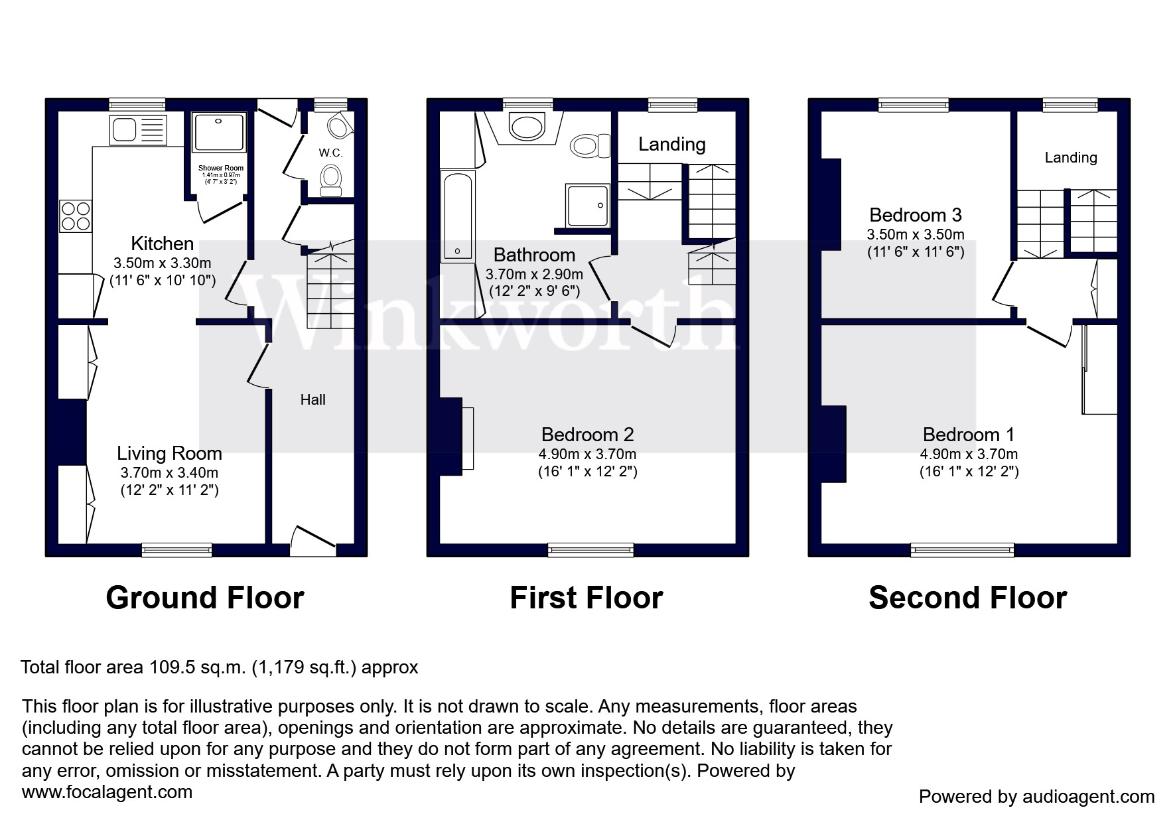 3 bedroom property for sale - floorplan