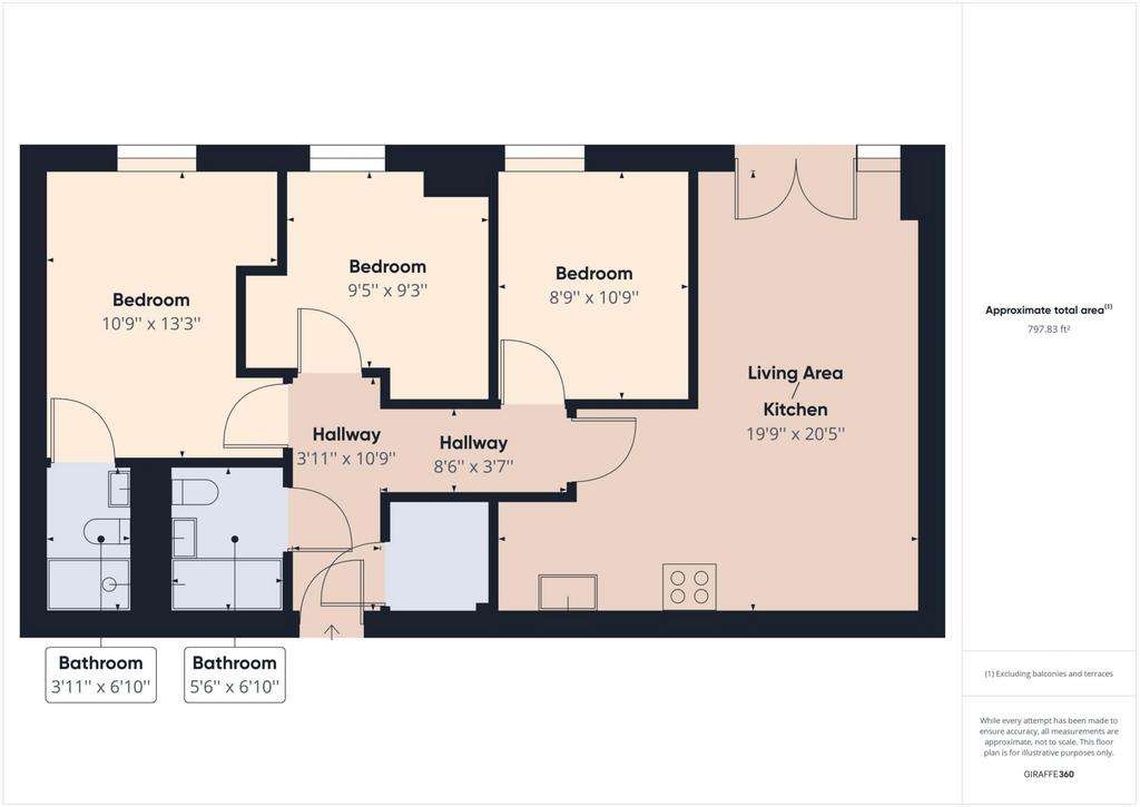 3 bedroom flat for sale - floorplan