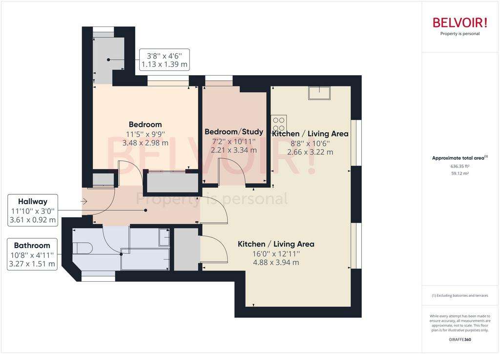 2 bedroom flat to rent - floorplan