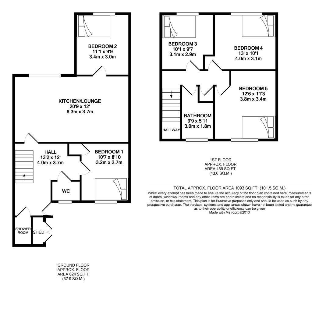 5 bedroom house to rent - floorplan