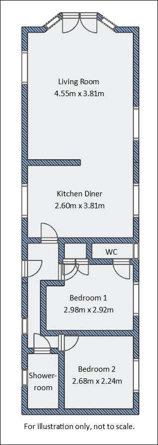 2 bedroom Property for sale - floorplan