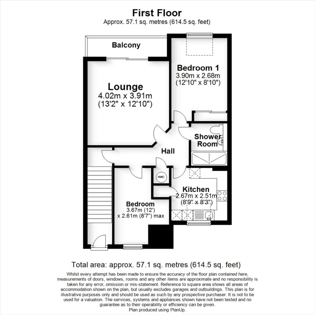 2 bedroom sheltered housing for sale - floorplan