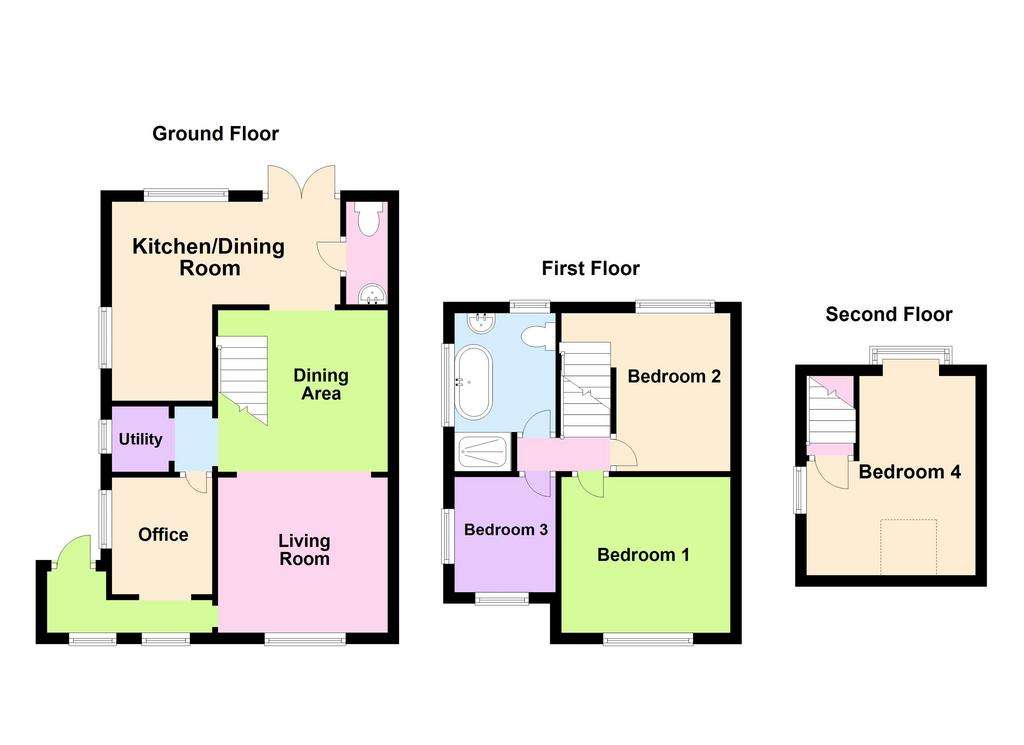 4 bedroom semi-detached house for sale - floorplan