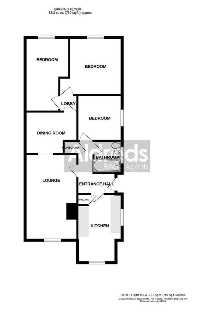 3 bedroom semi-detached bungalow for sale - floorplan