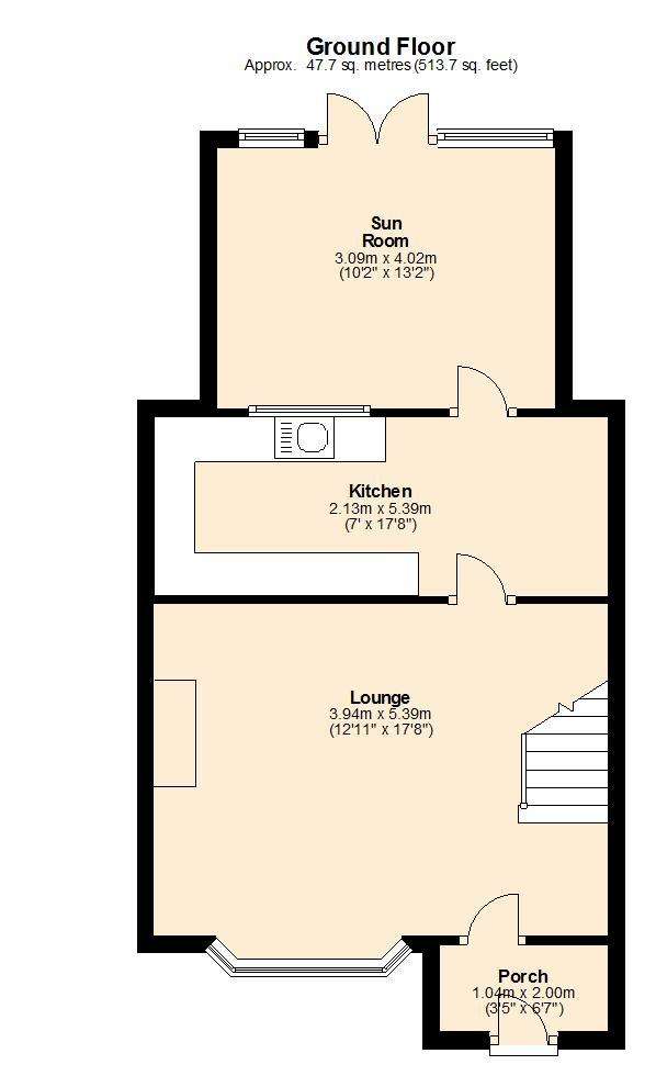 3 bedroom terraced house for sale - floorplan