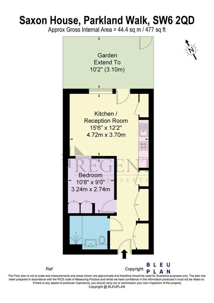 1 bedroom flat to rent - floorplan