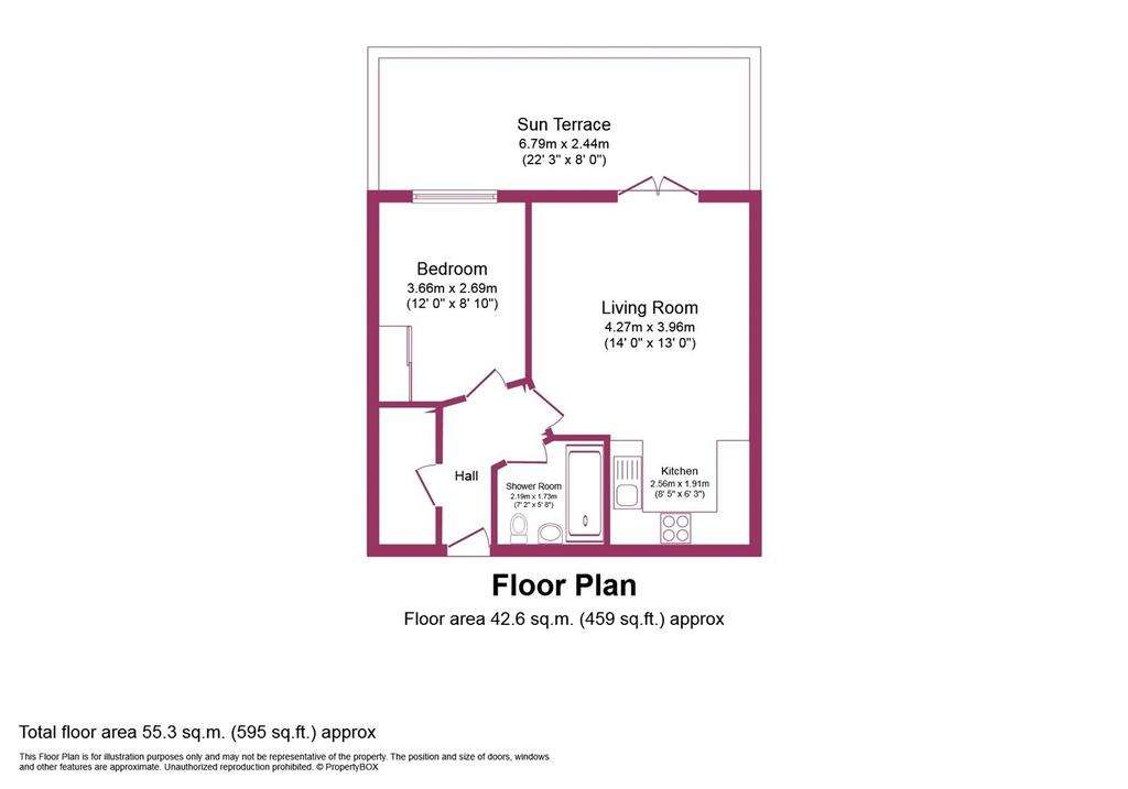 1 bedroom flat to rent - floorplan