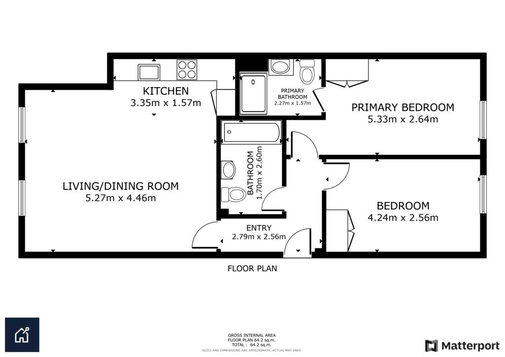 2 bedroom flat to rent - floorplan