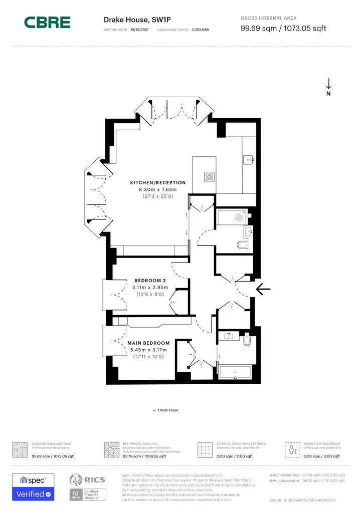 2 bedroom flat to rent - floorplan