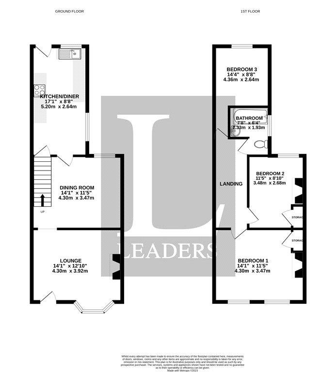 3 bedroom property for sale - floorplan