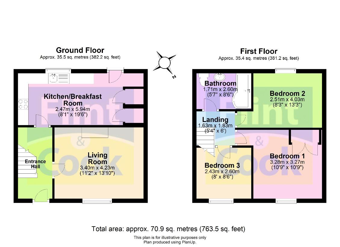 3 bedroom terraced house for sale - floorplan