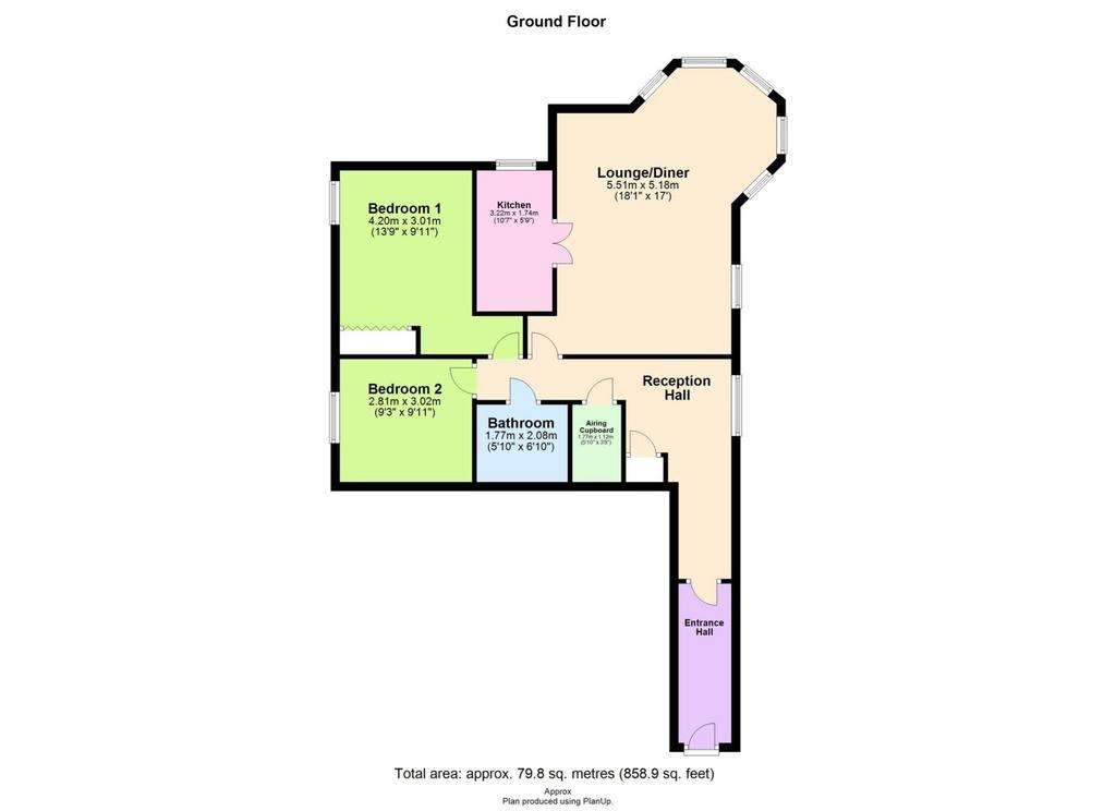 2 bedroom flat for sale - floorplan