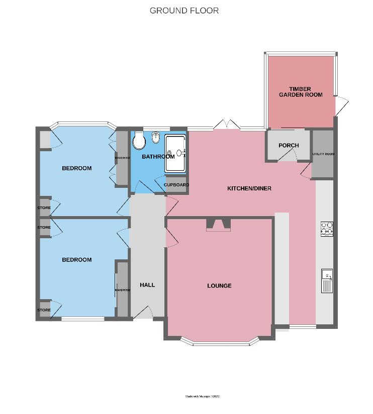 2 bedroom bungalow for sale - floorplan