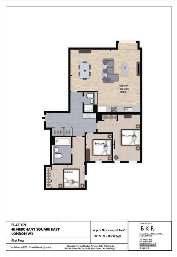 3 bedroom flat to rent - floorplan