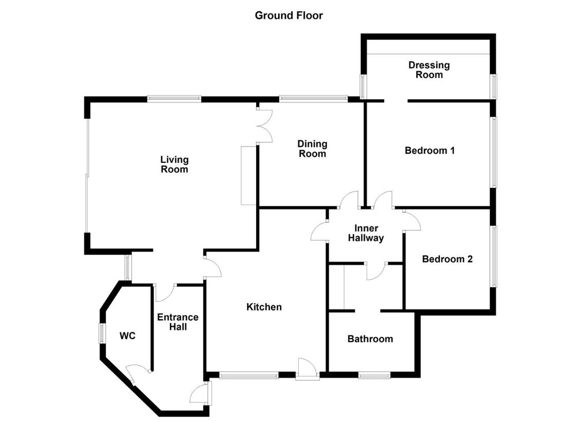 2 bedroom bungalow for sale - floorplan